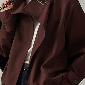 Chic Burgundy Trench Coat